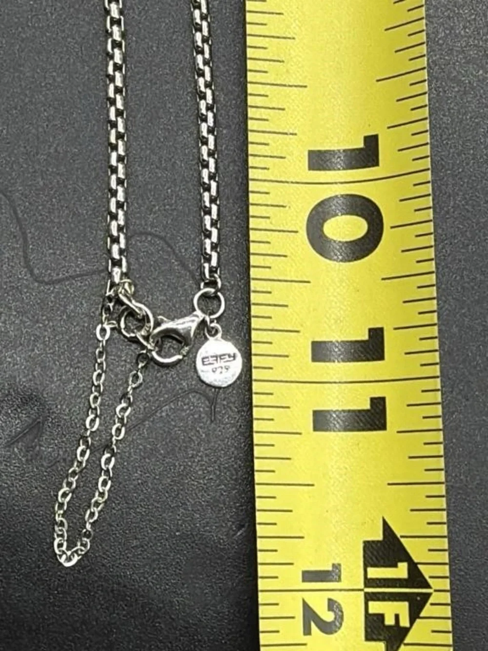 EFFY 925 Sterling Silver Box Link Chain Necklace 22” Italy Signed Tag